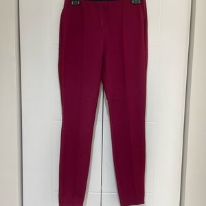 Express Dark Red Pleated Tight Fit Work Pants